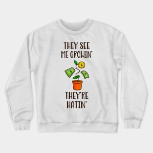 Growth Hustle Finance Money Tree Investing Crewneck Sweatshirt